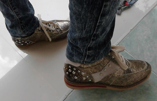 silver shoes